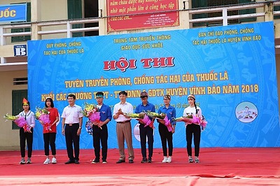 Hội thi Tuyên truyền phòng, chống tác hại của thuốc lá Đoàn Khối các trường THPT-Trung tâm GDNN&GDTX huuện Vĩnh Bảo năm 2018.