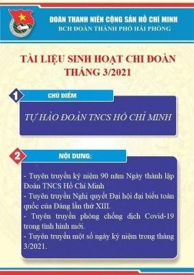 Tài liệu sinh hoạt chi đoàn tháng 3/2021