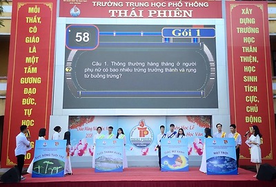 Triển khai thực hiện Hợp đồng trách nhiệm công tác dân số - kế hoạch hóa gia đình năm 2018 trong các trường học của Sở Giáo dục và Đào tạo Hải Phòng, ngày 05/11/2018, Đoàn trường phối hợp với các tổ chuyên môn Hóa-Sinh, Sử-Địa-GDCD tổ chức thành công