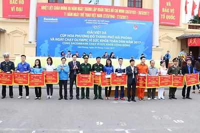 Đoàn thanh niên Tổng công ty BĐATHH miền Bắc tham gia Ngày chạy Olympic vì sức khỏe toàn dân năm 2017