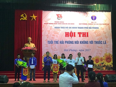 Đoàn Trường ĐH Hải Phòng đạt giải xuất sắc Hội thi Tuổi trẻ Hải Phòng nói không với thuốc lá