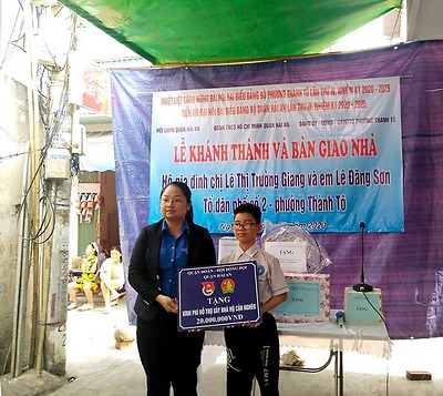 Quận đoàn Hải An: Lễ khánh thành và bàn giao nhà cho hộ gia đình có hoàn cảnh khó khăn