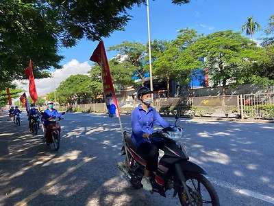 Đoàn phường Đông Hải 2 quận Hải An ra quân diễu hành tuyên truyền phòng chống dịch bệnh Covid-19