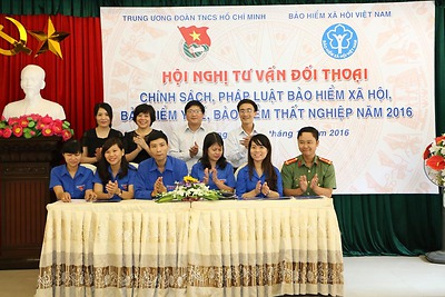 Hội nghị tư vấn đối thoại về chính sách, pháp luật Bảo hiểm xã hội, Bảo hiểm y tế, Bảo hiểm thất nghiệp cho cán bộ Đoàn năm 2016