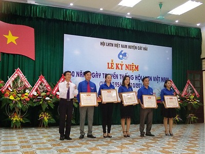 Hội LHTN Huyện Cát Hải: Tổ chức Lễ kỷ niệm 60 năm ngày truyền thống Hội LHTN Việt Nam 