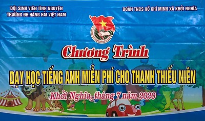 Lớp học tiếng anh màu xanh - Mô hình lớp học miễn phí của đội tình nguyện ĐHHHVN