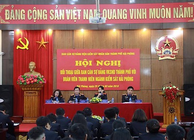 ĐỐI THOẠI GIỮA BAN CÁN SỰ ĐẢNG, LÃNH ĐẠO VIỆN KIỂM SÁT NHÂN DÂN THÀNH PHỐ VỚI ĐOÀN THANH NIÊN NGÀNH KIỂM SÁT HẢI PHÒNG ​ 