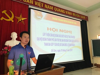 Hội nghị lấy ý kiến cán bộ Đoàn chủ chốt vào Dự thảo văn kiện Địa hội  Đoàn thành phố lần thứ XIII, Đại hội Đoàn toàn quốc lần thứ XI, tham gia góp ý sửa đổi, bổ sung điều lệ Đoàn