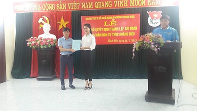 Lễ công bố quyết định thành lập Chi đoàn Mầm non tư thục Hoàng Diệu 