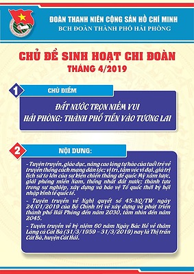 Tài liệu sinh hoạt chi đoàn và công tác giáo dục đoàn viên, thanh niên trong tháng 4/2019