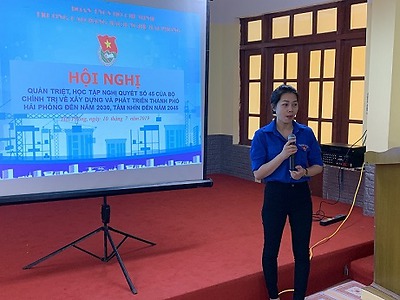 Đoàn trường Cao đẳng Bách Nghệ Hải Phòng tổ chức học tập, quán triệt Nghị quyết số 45 của Bộ Chính trị về xây dựng và phát triển thành phố Hải Phòng đến năm 2030, tầm nhìn đến năm 2045