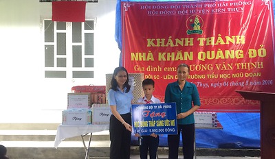 Huyện đoàn - Hội đồng Đội huyện Kiến Thụy tổ chức khánh thành nhà khăn quàng đỏ