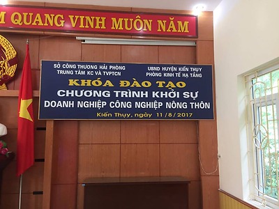 Huyện Kiến Thụy tổ chức lễ khai giảng khóa Tập huấn khởi sự doanh nghiệp công nghiệp nông thôn 2017.