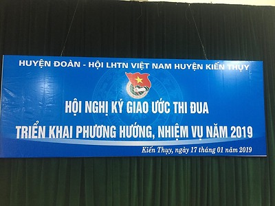 Huyện đoàn - Hội LHTN Việt Nam huyện Kiến Thụy tổ chức Hội nghị kí giao ước thi đua, triển khai phương hướng, nhiệm vụ năm 2019