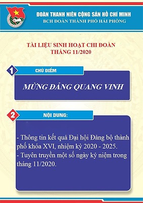 Nội dung sinh hoạt chi đoàn tháng 11 năm 2020