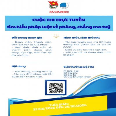 CUỘC THI TRỰC TUYẾN: TÌM HIỂU PHÁP LUẬT VỀ PHÒNG, CHỐNG MA TÚY NĂM 2026 