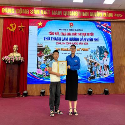 AN THÀNH: TỔNG KẾT, TRAO GIẢI CUỘC THI TRỰC TUYẾN “THỬ THÁCH LÀM HƯỚNG DẪN VIÊN NHÍ” (ENGLISH TOUR GUIDE) NĂM 2026