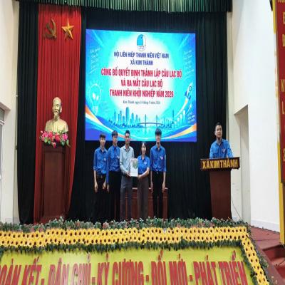 KIM THÀNH RA MẮT CÂU LẠC BỘ THANH NIÊN KHỞI NGHIỆP XÃ KIM THÀNH NĂM 2026  KẾT NỐI Ý TƯỞNG – ĐỒNG HÀNH KHỞI NGHIỆP – KIẾN TẠO TƯƠNG LAI
