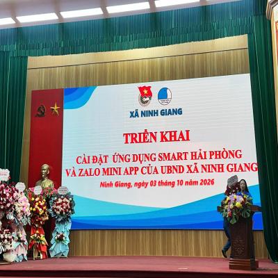 [XÃ NINH GIANG] TRIỂN KHAI CÀI ĐẶT ỨNG DỤNG SMART HẢI PHÒNG VÀ ZALO MINI APP CỦA UBND XÃ NINH GIANG