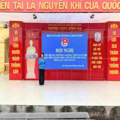 ĐOÀN XÃ KIM THÀNH TỔ CHỨC HỘI NGHỊ TUYÊN TRUYỀN, PHỔ BIẾN PHÁP LUẬT VỀ PHÒNG, CHỐNG MA TÚY HƯỞNG ỨNG NGÀY PHÁP LUẬT VIỆT NAM