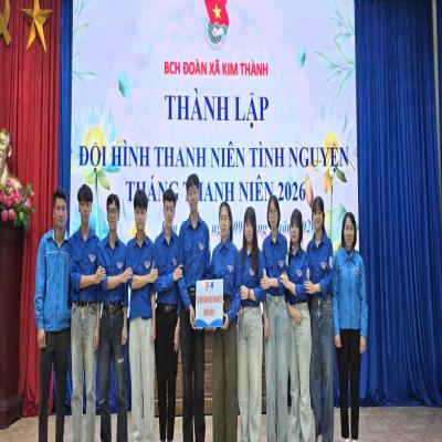 ĐOÀN XÃ KIM THÀNH TỔ CHỨC THÀNH LẬP CÁC ĐỘI THANH NIÊN TÌNH NGUYỆN THÁNG THANH NIÊN 2026.
