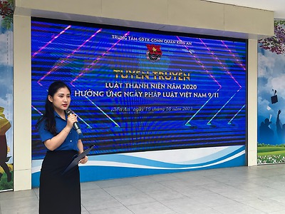 Quận Kiến An: Trung tâm GDNN-GDTX quận tổ chức tuyên truyền Luật Thanh niên năm 2020, hưởng ứng Ngày Pháp luật Việt Nam 9/11