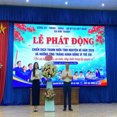 KIM THÀNH TỔ CHỨC LỄ PHÁT ĐỘNG HOẠT ĐỘNG HÈ VÀ CHIẾN DỊCH THANH NIÊN TÌNH NGUYỆN HÈ NĂM 2026 & HƯỞNG ỨNG THÁNG HÀNH ĐỘNG VÌ TRẺ EM NĂM 2026
