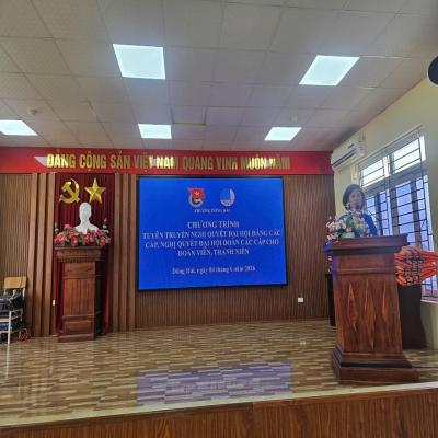 ĐOÀN PHƯỜNG ĐÔNG HẢI: TUYÊN TRUYỀN NGHỊ QUYẾT ĐẠI HỘI ĐẢNG, ĐẠI HỘI ĐOÀN CÁC CẤP CHO ĐOÀN VIÊN, THANH THIẾU NHI