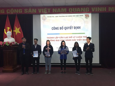Đoàn trường Đại học Hàng Hải Việt nam tổ chức Lễ công bố quyết định thành lập Câu lạc bộ “Lý luận trẻ” .