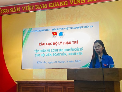 CLB lý luận trẻ quận Kiến An tổ chức tâp huấn về công tác chuyển đổi số cho ĐVTN, học sinh