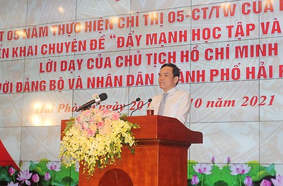 Đẩy mạnh học tập và làm theo lời dạy của Chủ tịch Hồ Chí Minh với Đảng bộ và Nhân dân thành phố Hải Phòng