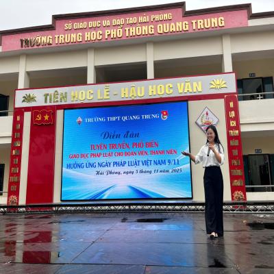Trường THPT Quang Trung tổ chức Diễn đàn “Tuyên truyền, phổ biến giáo dục pháp luật cho đoàn viên, thanh niên” hưởng ứng Ngày Pháp luật Việt Nam 9/11
