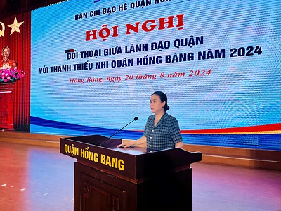 Hội nghị đối thoại giữa lãnh đạo quận với thanh thiếu nhi quận Hồng Bàng năm 2024