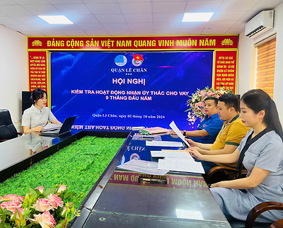 Quận Đoàn - Hội LHTN Việt Nam quận Lê Chân kiểm tra hoạt động nhận ủy thác cho vay 9 tháng đầu năm 2024 đối với 2 phường Vĩnh Niệm và Hàng Kênh