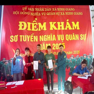ĐOÀN TNCS HỒ CHÍ MINH XÃ NINH GIANG HỖ TRỢ KHÁM SƠ TUYỂN NGHĨA VỤ QUÂN SỰ 