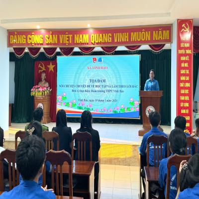ĐOÀN XÃ VĨNH BẢO TỔ CHỨC TỌA ĐÀM NÓI CHUYỆN CHUYÊN ĐỀ VỀ HỌC TẬP VÀ LÀM THEO LỜI BÁC