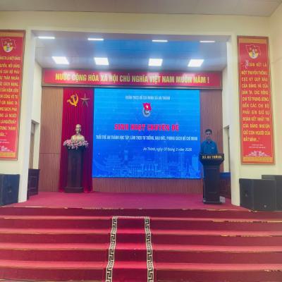 Đoàn xã An Thành  tổ chức Sinh hoạt chuyên đề: Học tập và làm theo tư tưởng, đạo đức, phong cách Hồ Chí Minh