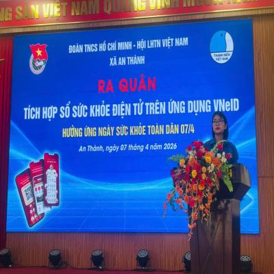 An Thành: Ra quân hỗ trợ tích hợp Sổ sức khỏe điện tử trên ứng dụng VNeiD hưởng ứng Ngày sức khỏe toàn dân 07/4