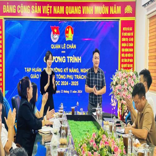 Quận Lê Chân: Tập huấn kỹ năng, nghiệp vụ công tác Đội cho giáo viên làm Tổng phụ trách Đội